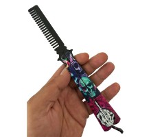 Metal 21 Cm Kelebek Tarak Kurukafa Tasarımlı