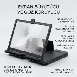3D Telefon Ekran Büyütücü ve Göz Koruyucu Standı
