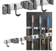 Dört Kancalı Askılık Üç Klıpslı Paspas Süpürge Tutucu