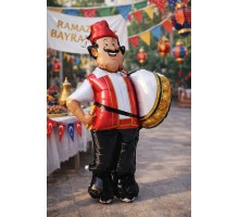 Ramazan Bayramı Süsleme Dekoru - Ramazan Davulcusu Folyo Balon 120 Cm