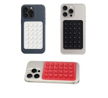 Telefon Arkası Silikon Vantuz Güçlü Tutucu Siyah - Beyaz - Kırmızı 3 Lü Set