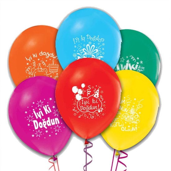 toptan-xml-dropshipping-12 Inc 100 Adet İyiki Doğdun Yazılı Balon