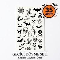 Cadılar Bayramı (Halloween) Özel – 35 Adet Mini Geçici Dövme Seti
