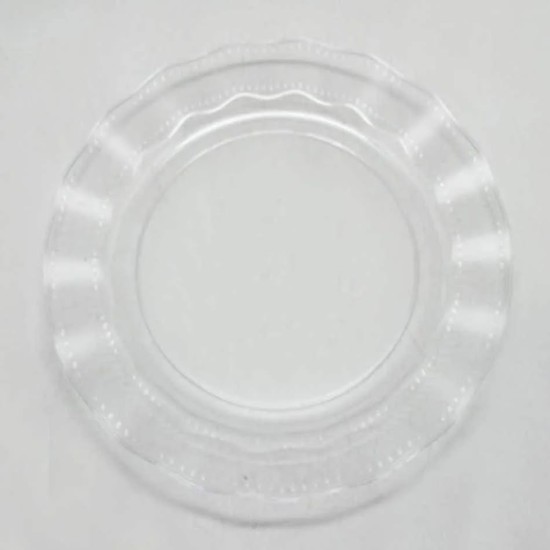 toptan-xml-dropshipping-Şeffaf Lüks Plastik Mika Yuvarlak Tabak 22 Cm 6 Adet