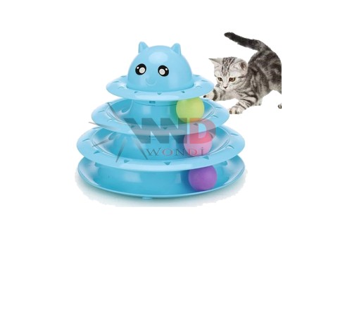 Kedi Oyuncağı 3 Katlı Kulaklı Model Mavi