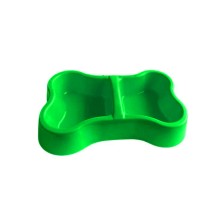 Plastik Kemik Kedi-Köpek Mama ve Su Kabı 400/400 ml Yeşil