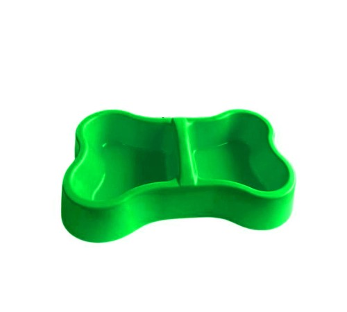 toptan-xml-dropshipping-Plastik Kemik Kedi-Köpek Mama ve Su Kabı 400/400 ml Yeşil