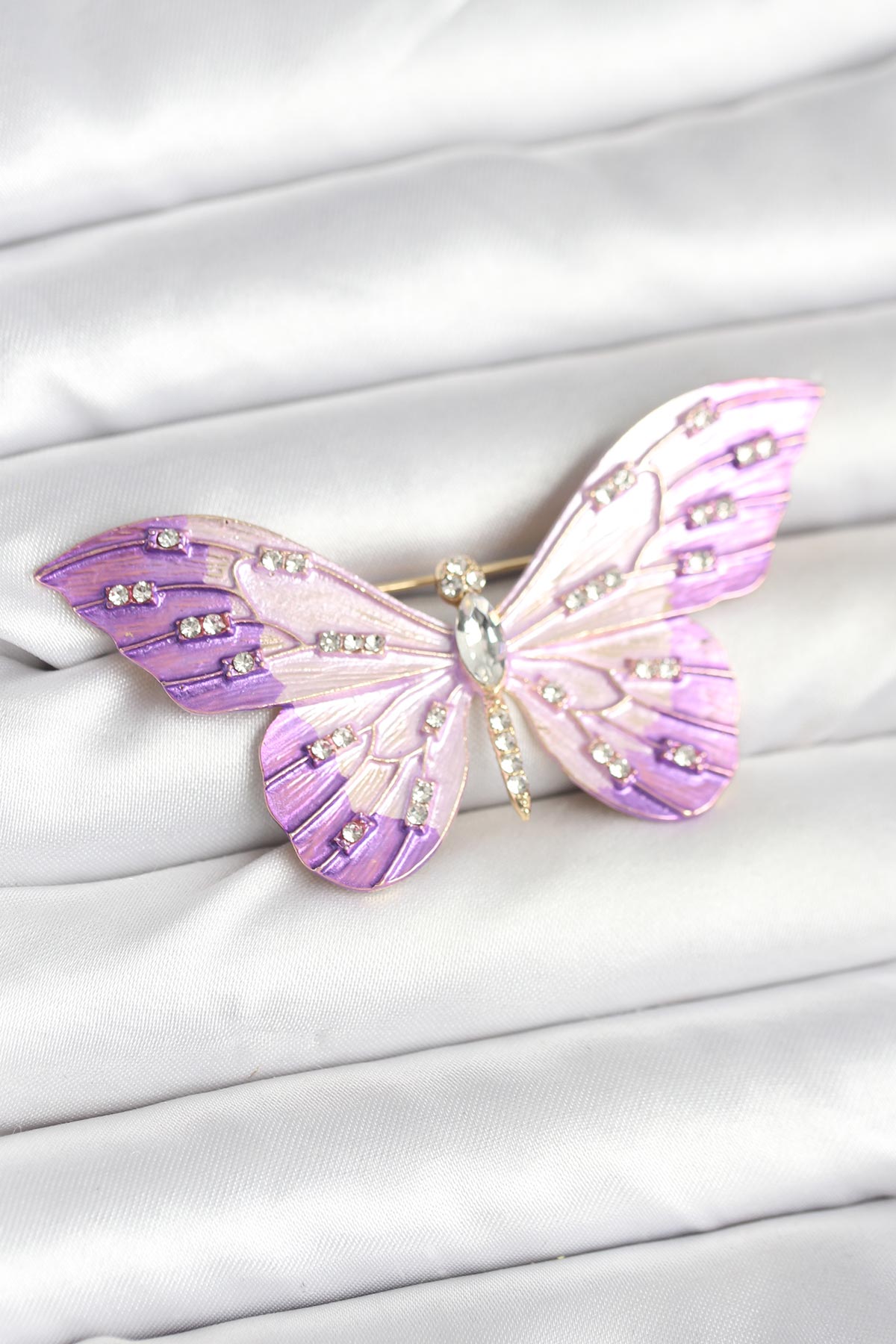 Lila Renk Kelebek Model Broş - TJ-BR465