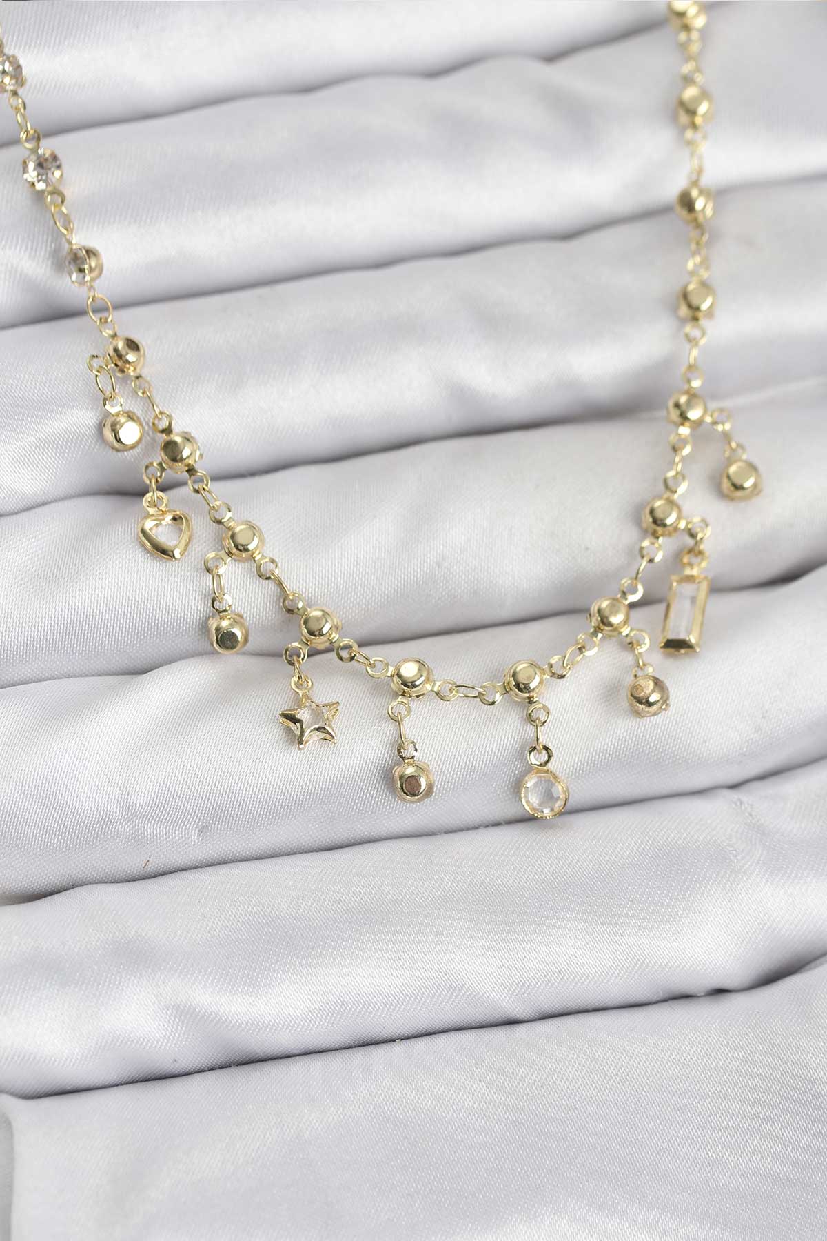 316L Çelik Zincir Gold Renk Kolye - TJ-BKO10784