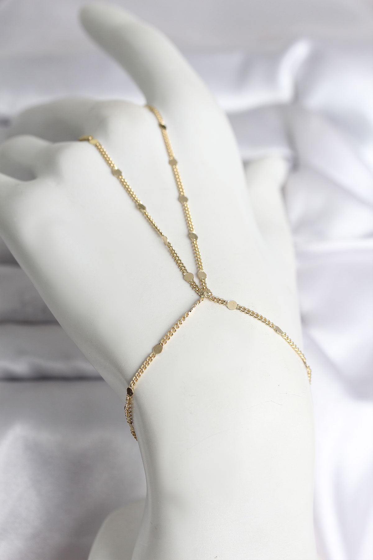 316L Çelik Gold Renk Parçalı Ezme Zincir Model Kadın Şahmeran - TJ-SN726