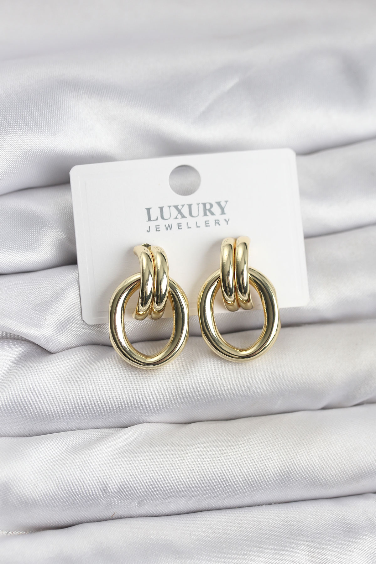 Gold Renk Pirinç Vintage Kadın Küpe TJ-BKP11625