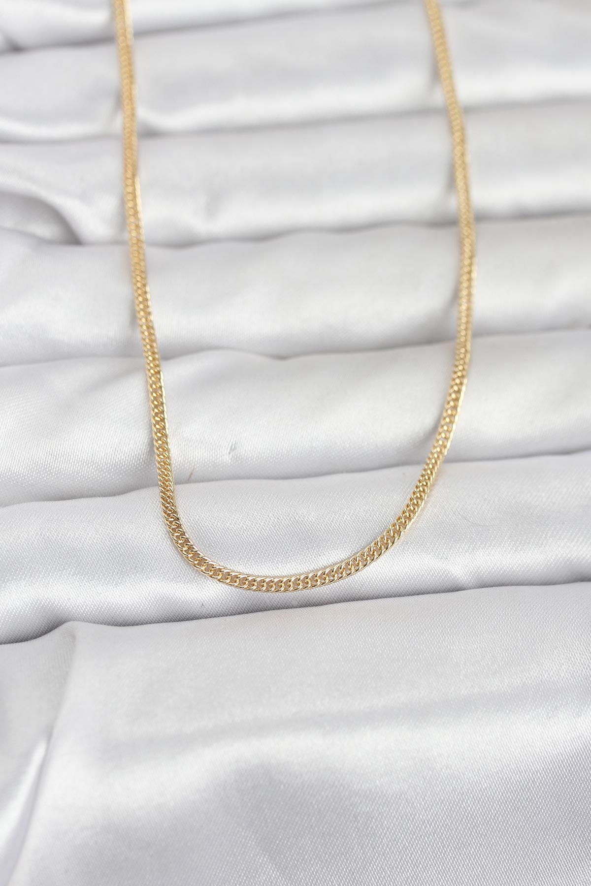 CM 14K Gold Renk Dolgun Zincir Model 60 cm Kadın Kolye - TJ-BKO10954