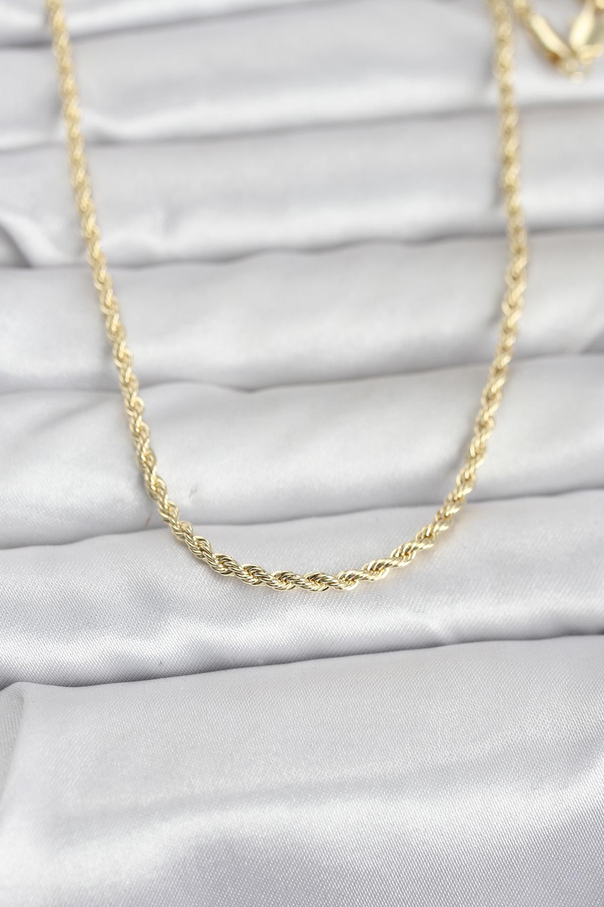 CM 14K Gold Renk Burgu Model Zincirli 60 cm Kadın Kolye - TJ-BKO10959