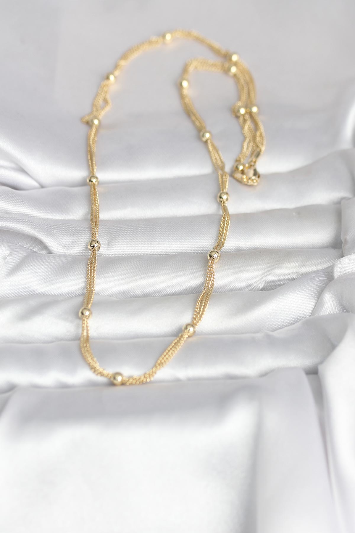 CM 14K Gold Renk Topçuk Model 60 cm Kadın Kolye TJ-BKO10992