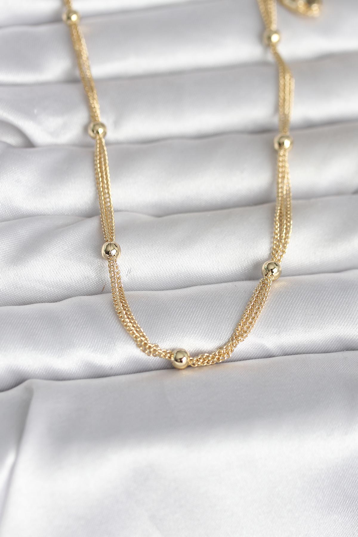 CM 14K Gold Renk Topçuk Model 60 cm Kadın Kolye TJ-BKO10992