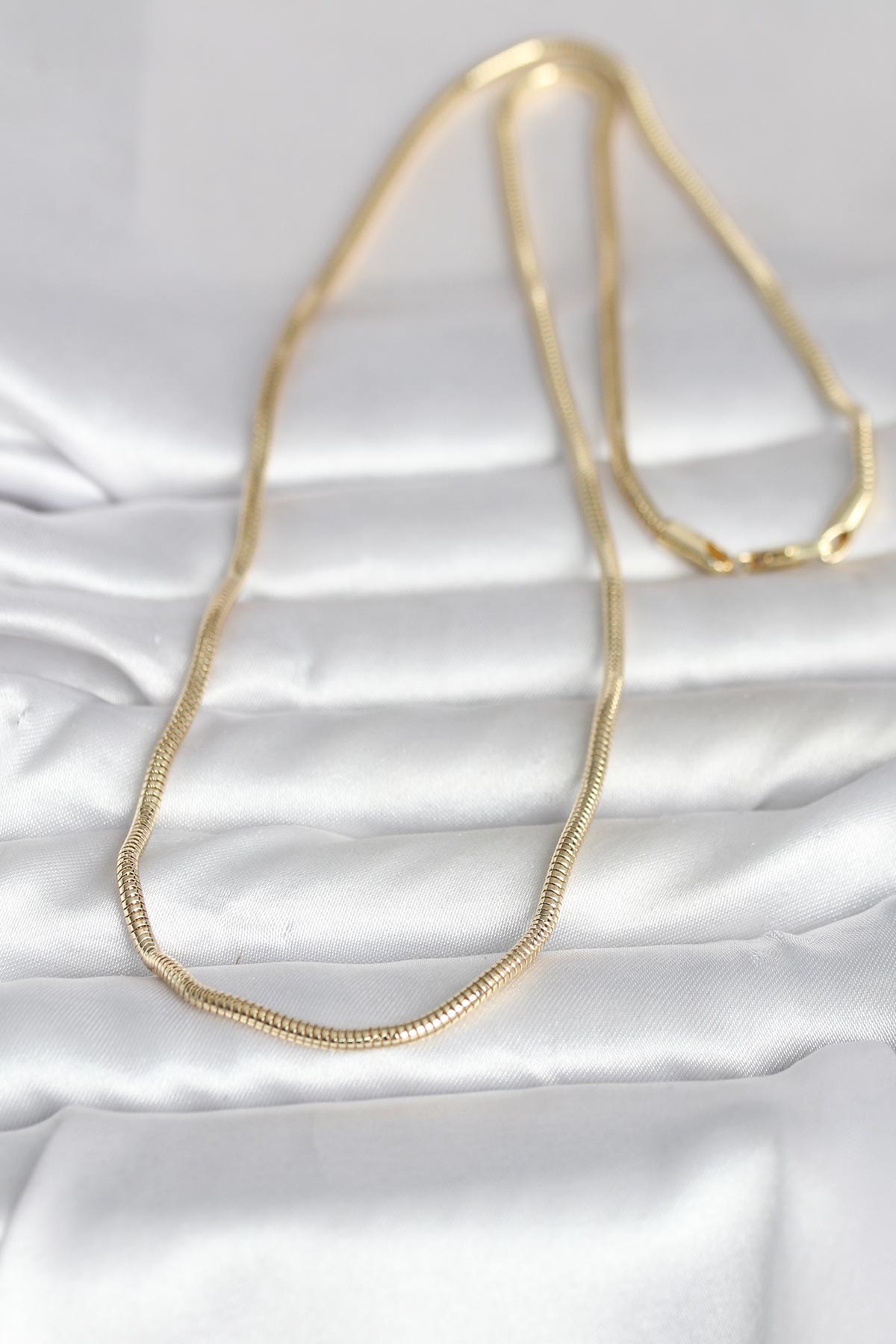 CM 14K Gold Renk Yılan Zincir Model 60 cm Kadın Kolye TJ-BKO10995