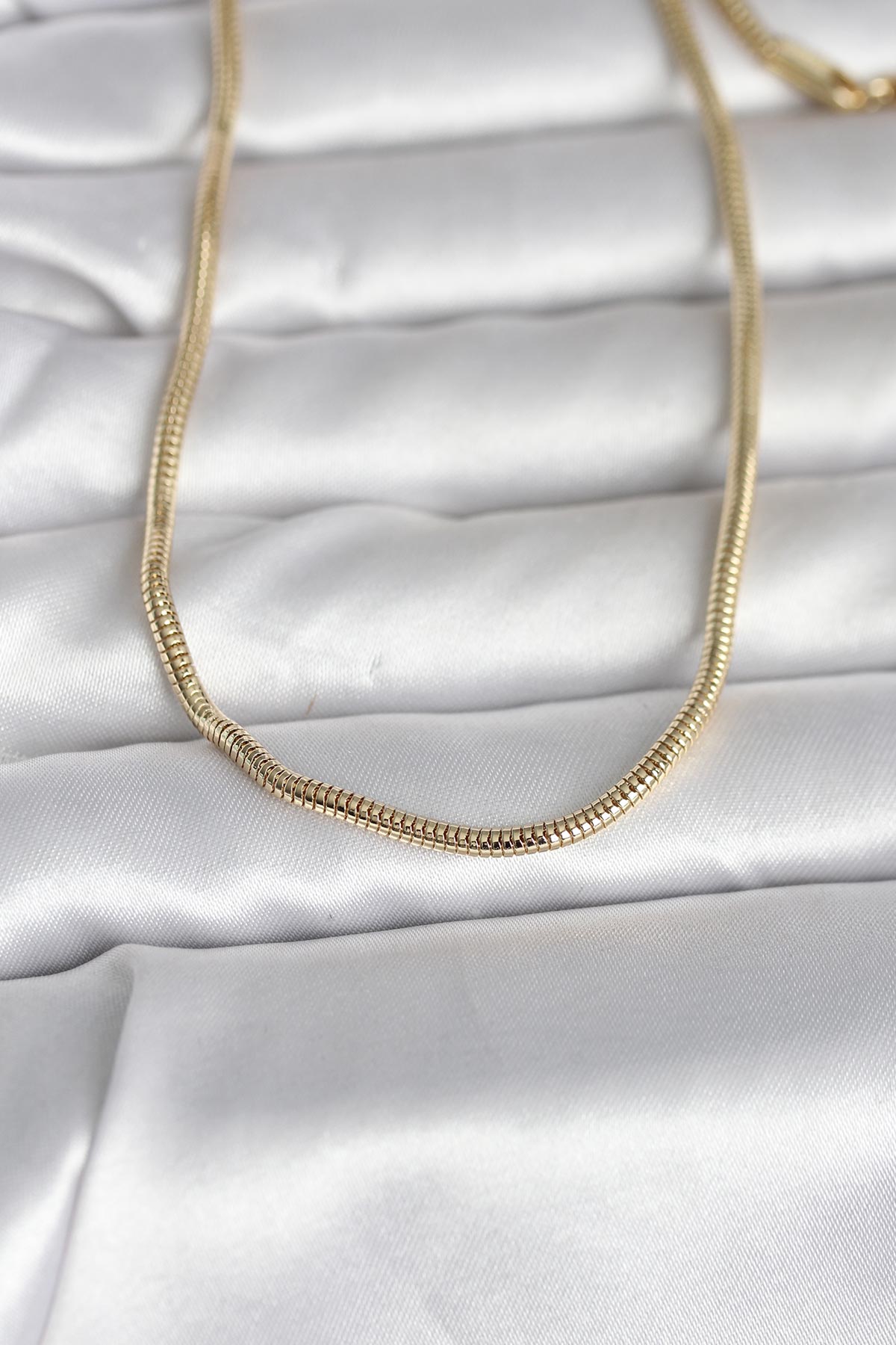 CM 14K Gold Renk Yılan Zincir Model 60 cm Kadın Kolye TJ-BKO10995
