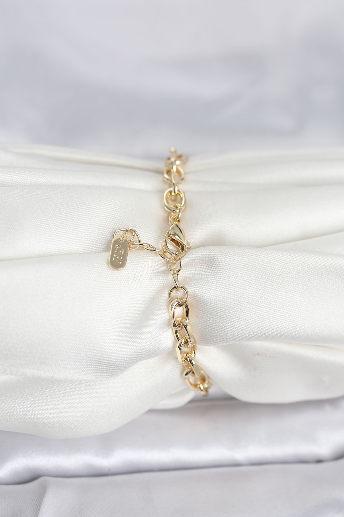 CM 14K Gold Renk Kalın Zincir Model Kadın Bileklik - TJ-BB8302