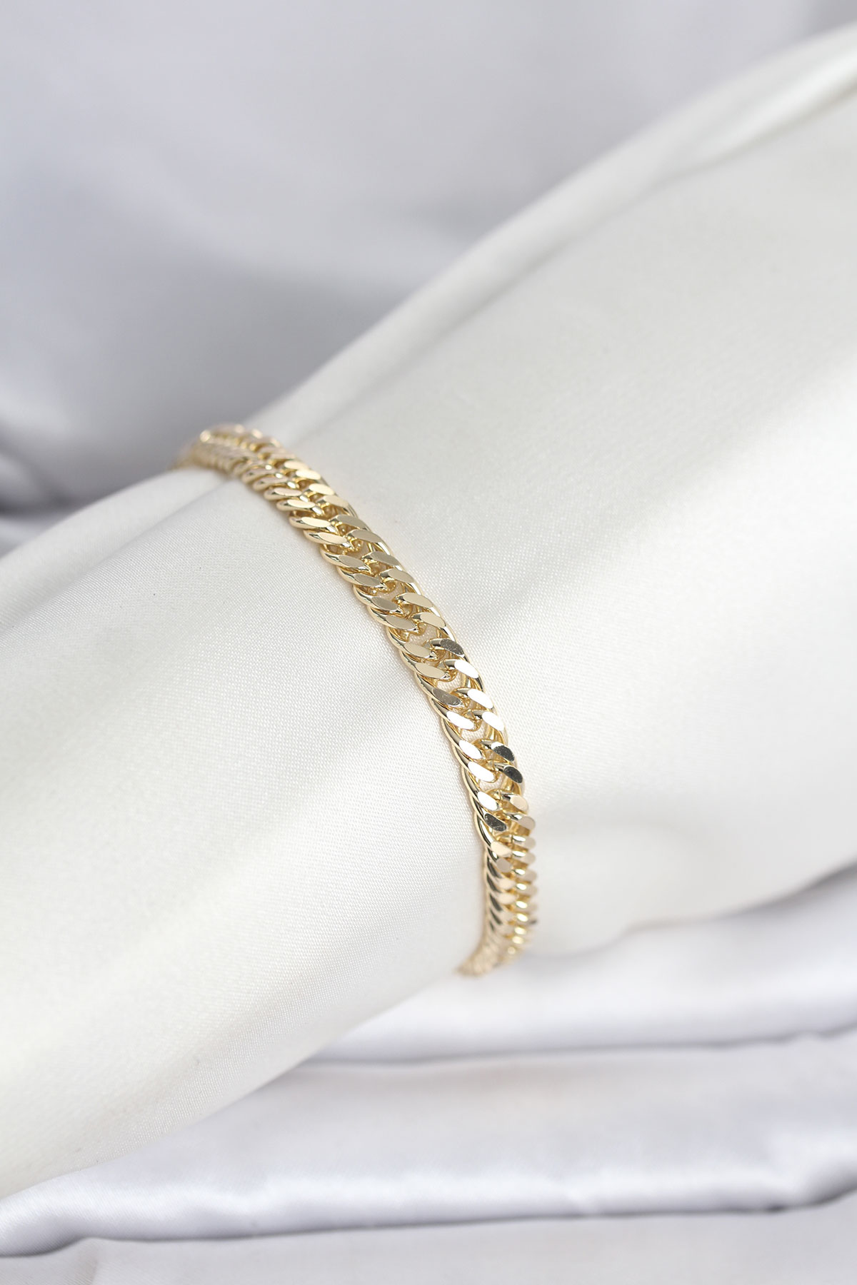 CM 14K Gold Renk Kalın Zincir Model Kadın Bileklik TJ-BB8304