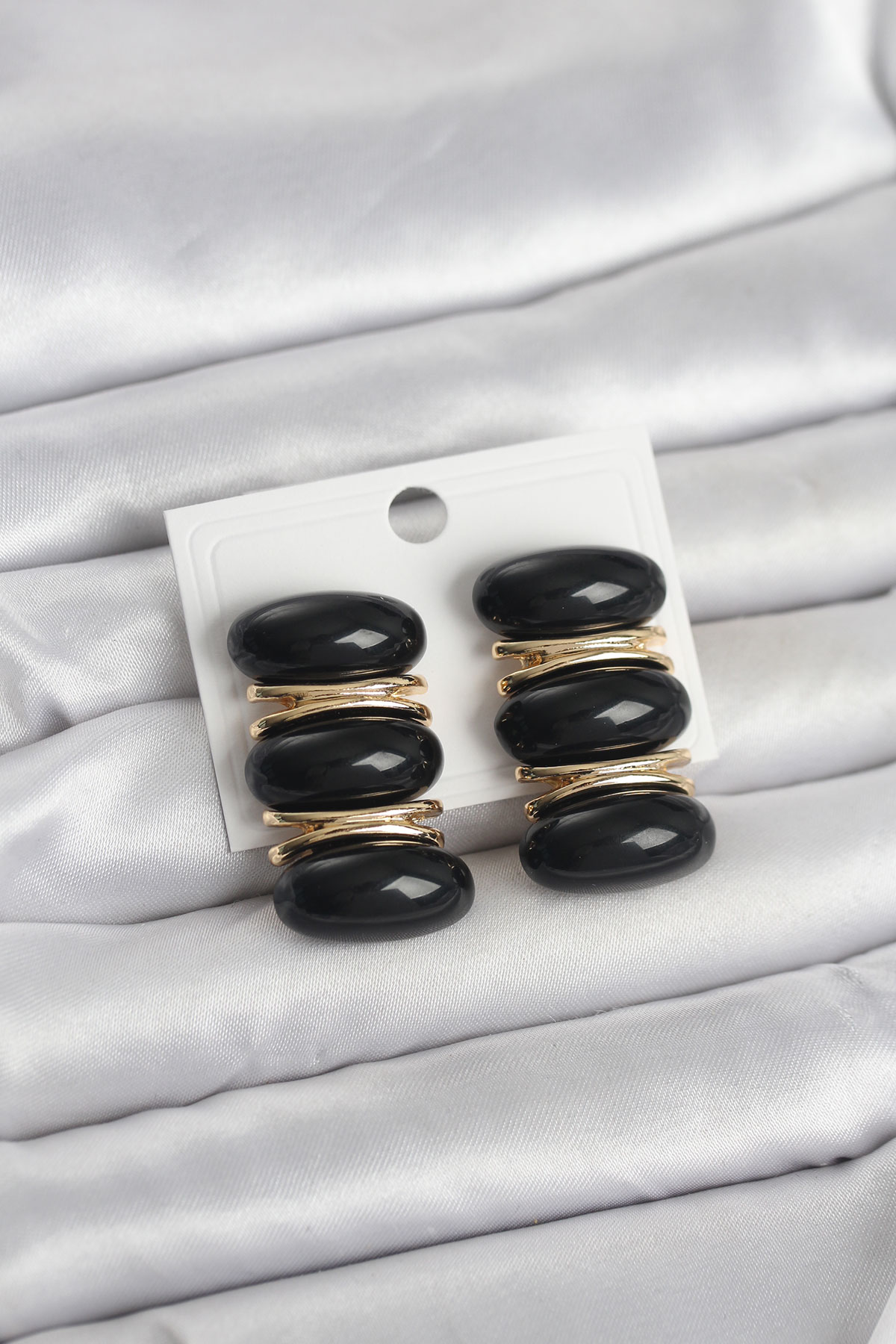 Siyah Vintage Model Gold Renk Kadın Küpe TJ-BKP11675