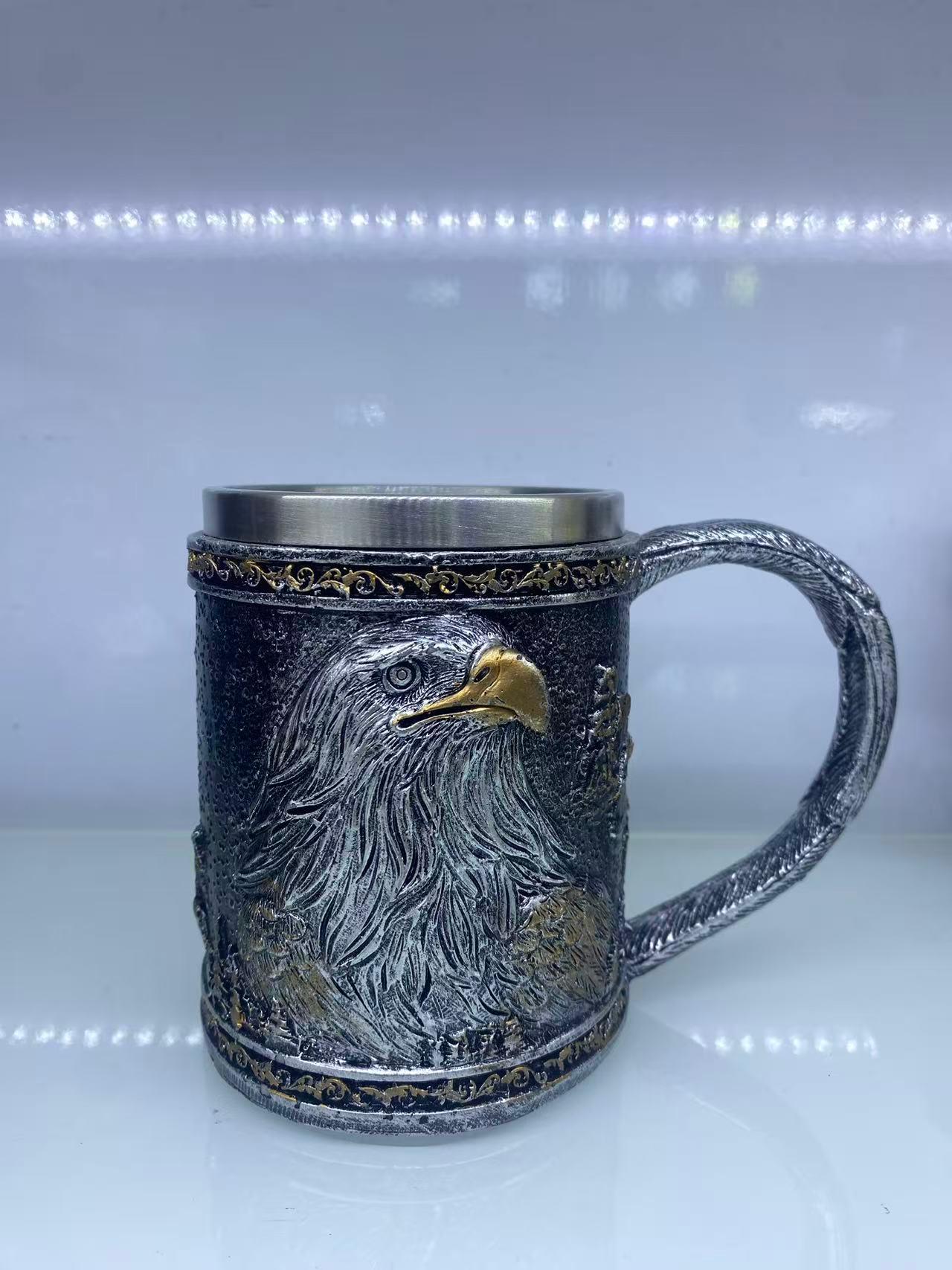 Kartal Motifli Çelik Kupa 220076