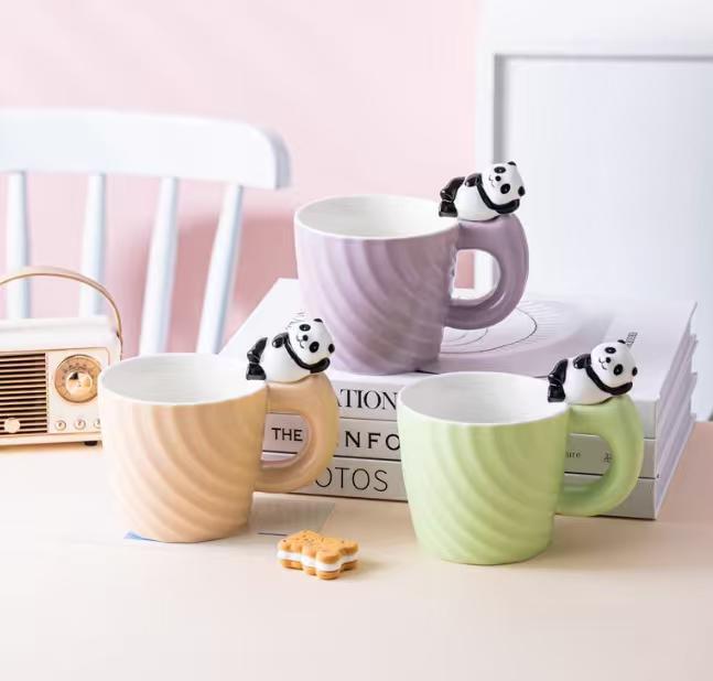 Panda Motifli Seramik Kupa Bardak