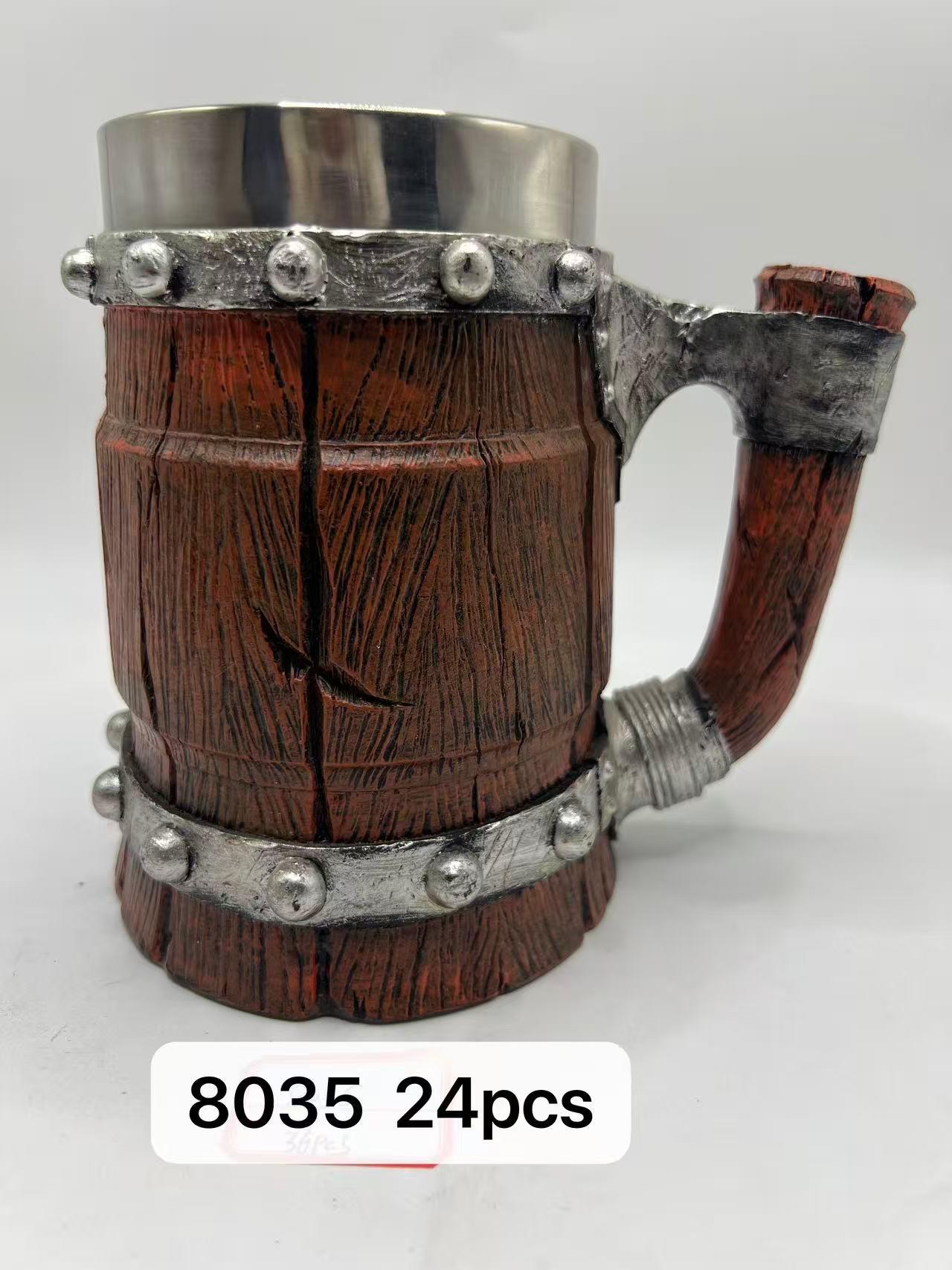 Büyük Boy Çatlak Fıçı Temalı Çelik Kupa Kod 8035