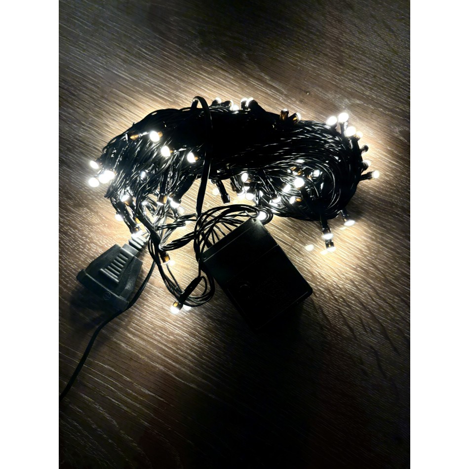 10 M 100 Led Damla Uçlu Gün Işığı Siyah Kablo MZ-17-3