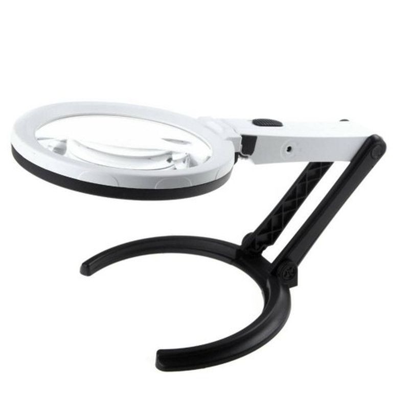 2X5X120Mm 10 Ledli Masaüstü Büyüteç