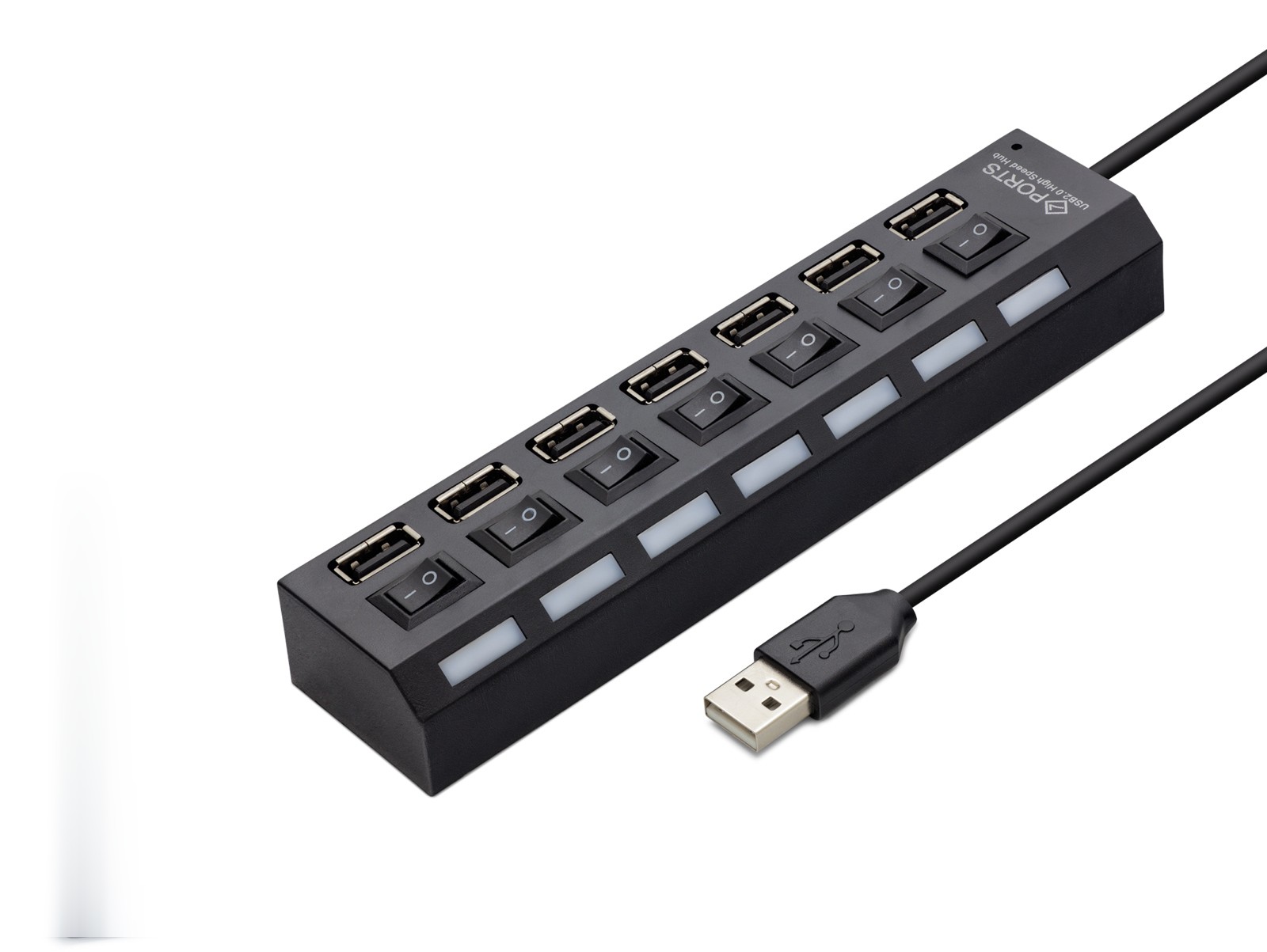 Evimdeyokyok Usb Anahtarlı Hub 7 Port 480 Mbps Siyah Hdx7001