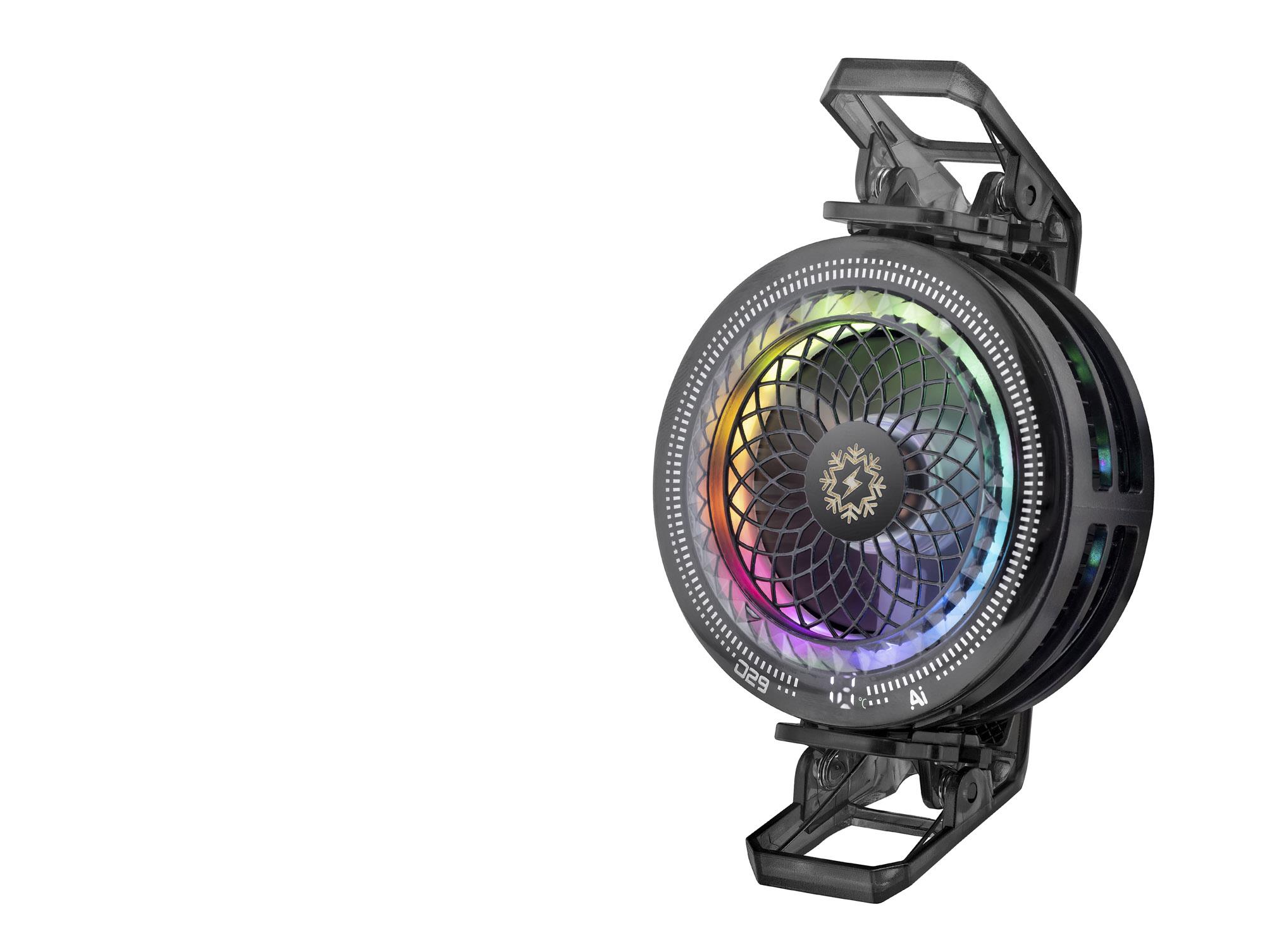 Evimdeyokyok Klipsli Telefon Soğutucu Fan Rgb Isı Göstergeli Siyah Th29