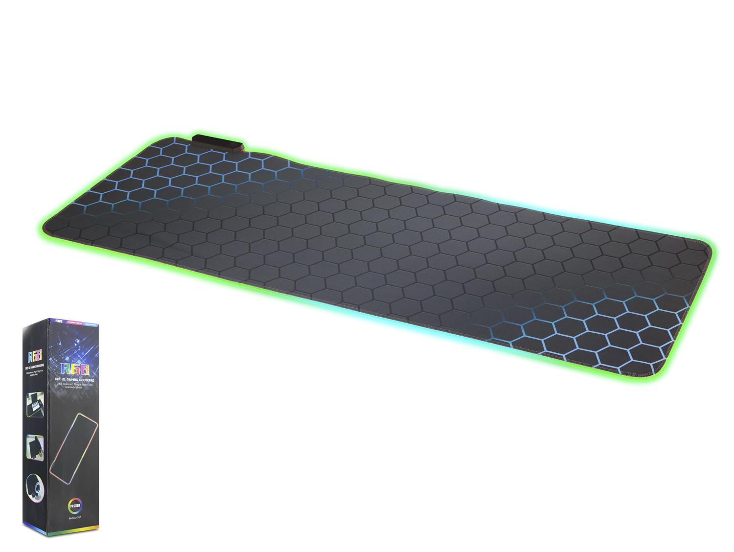 Evi̇mdeyokyok Rgb Mouse Pad 300 X 800 Mm Mavi̇ Petek Zr1001