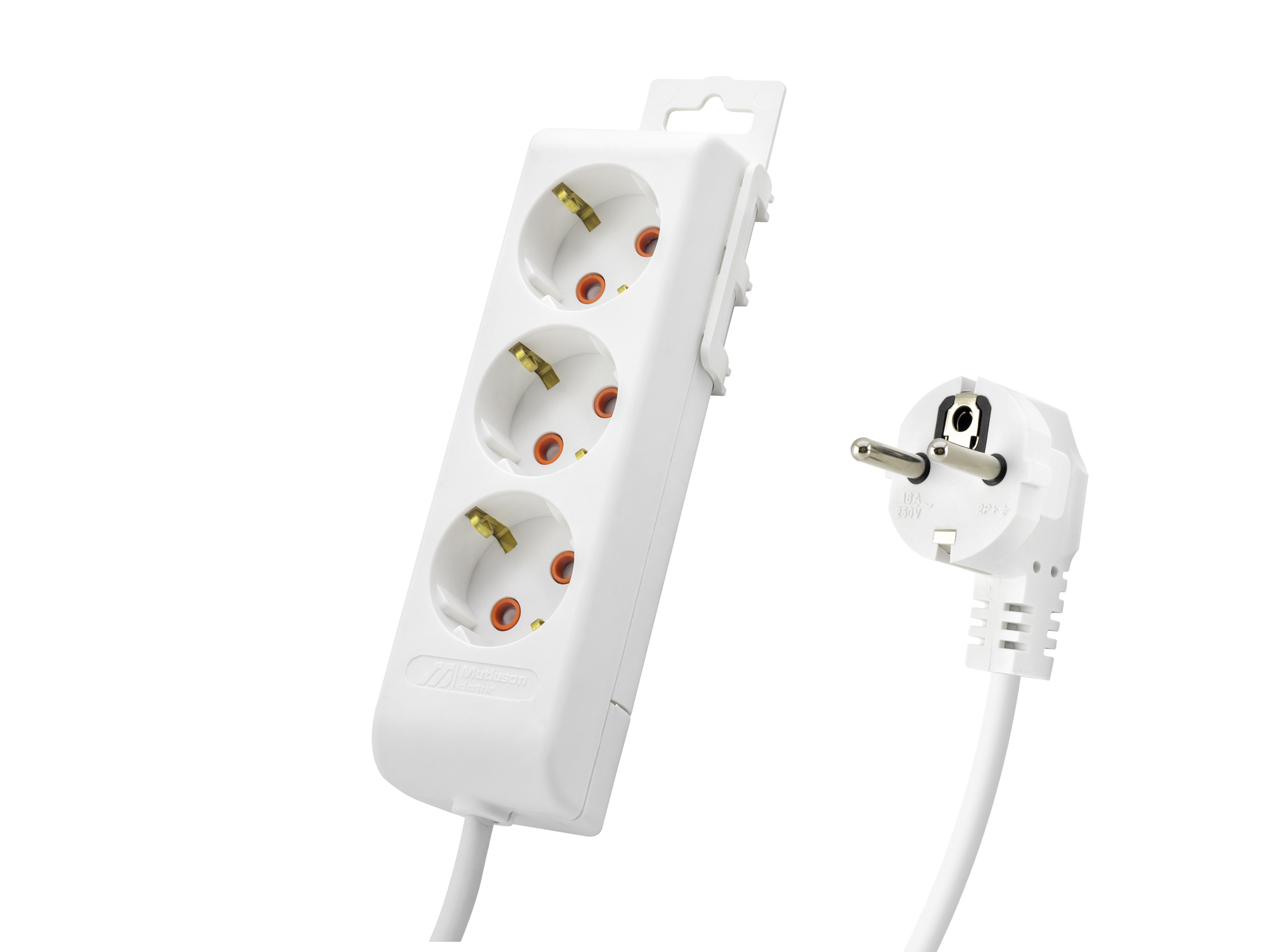 Ri-Tech Topraklı Uzatma Kablosu 3 Priz 3 M - Beyaz