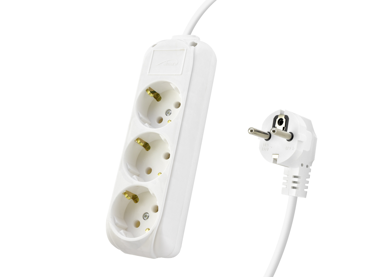 Topraklı Uzatma Kablosu 3 Priz 3 M - Beyaz 9230103
