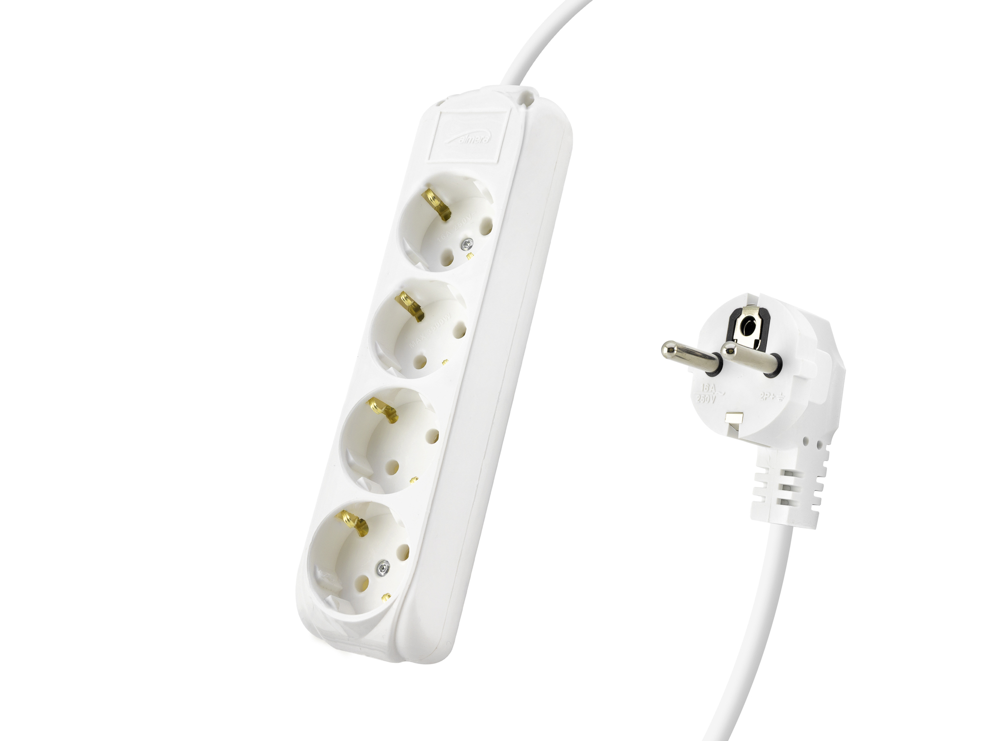 Topraklı Uzatma Kablosu 4 Priz 3 M - Beyaz 9240102