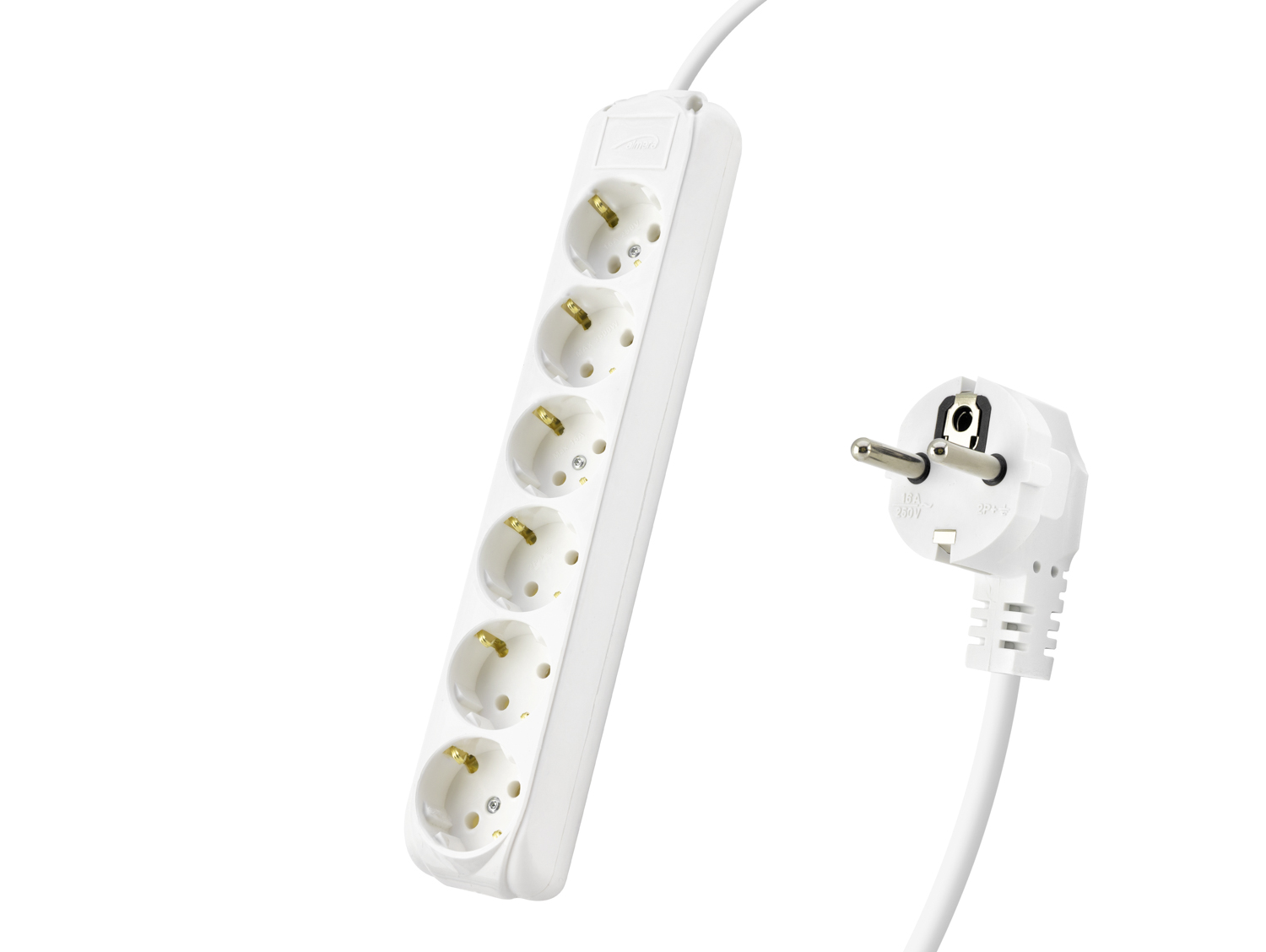 Topraklı Uzatma Kablosu 6 Priz 3 M - Beyaz 9260103