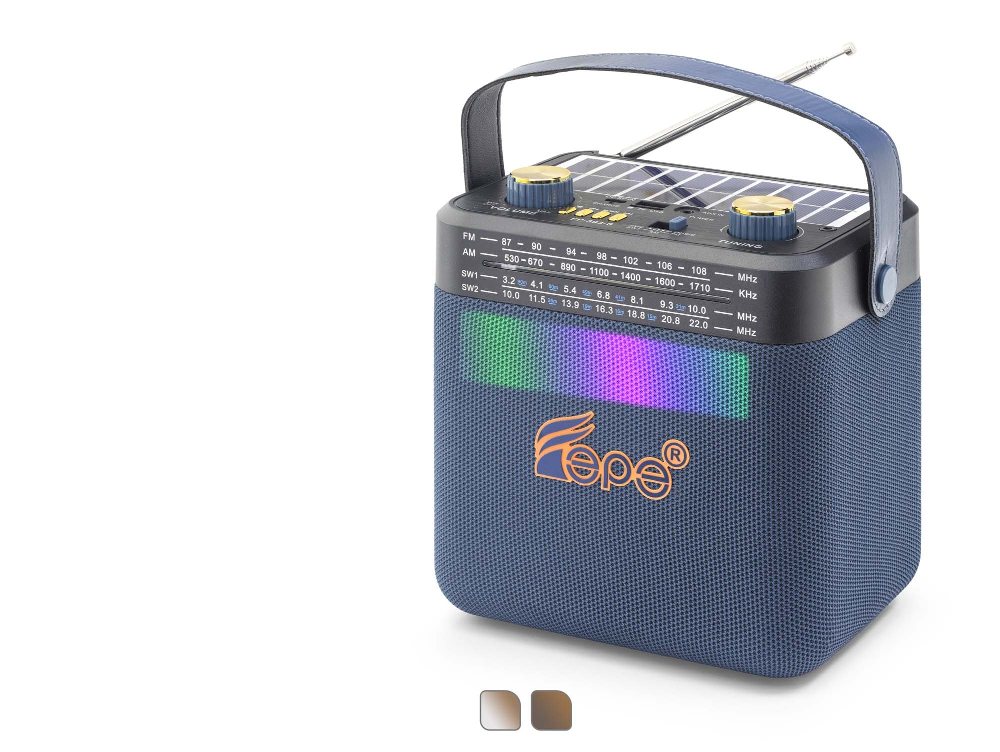 Bluetooth Fm Radyo Usb Tf Aux Solar Şarjli Rgb Çok Renkli Kamp Hoparlör FP393S