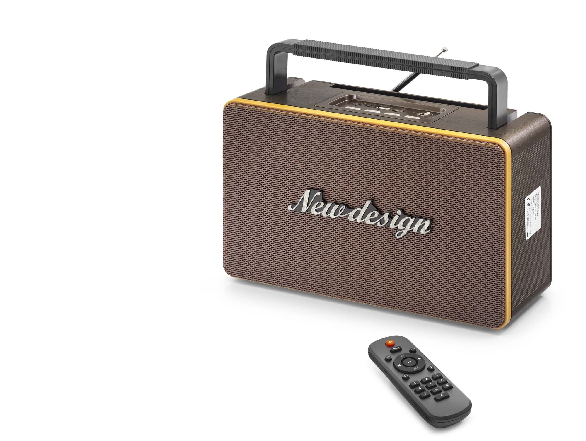 Bluetooth Nostaljik Fm Radyo Usb Tf Aux Kumandalı Taşınabilir Hoparlör - Kahverengi FX2507B