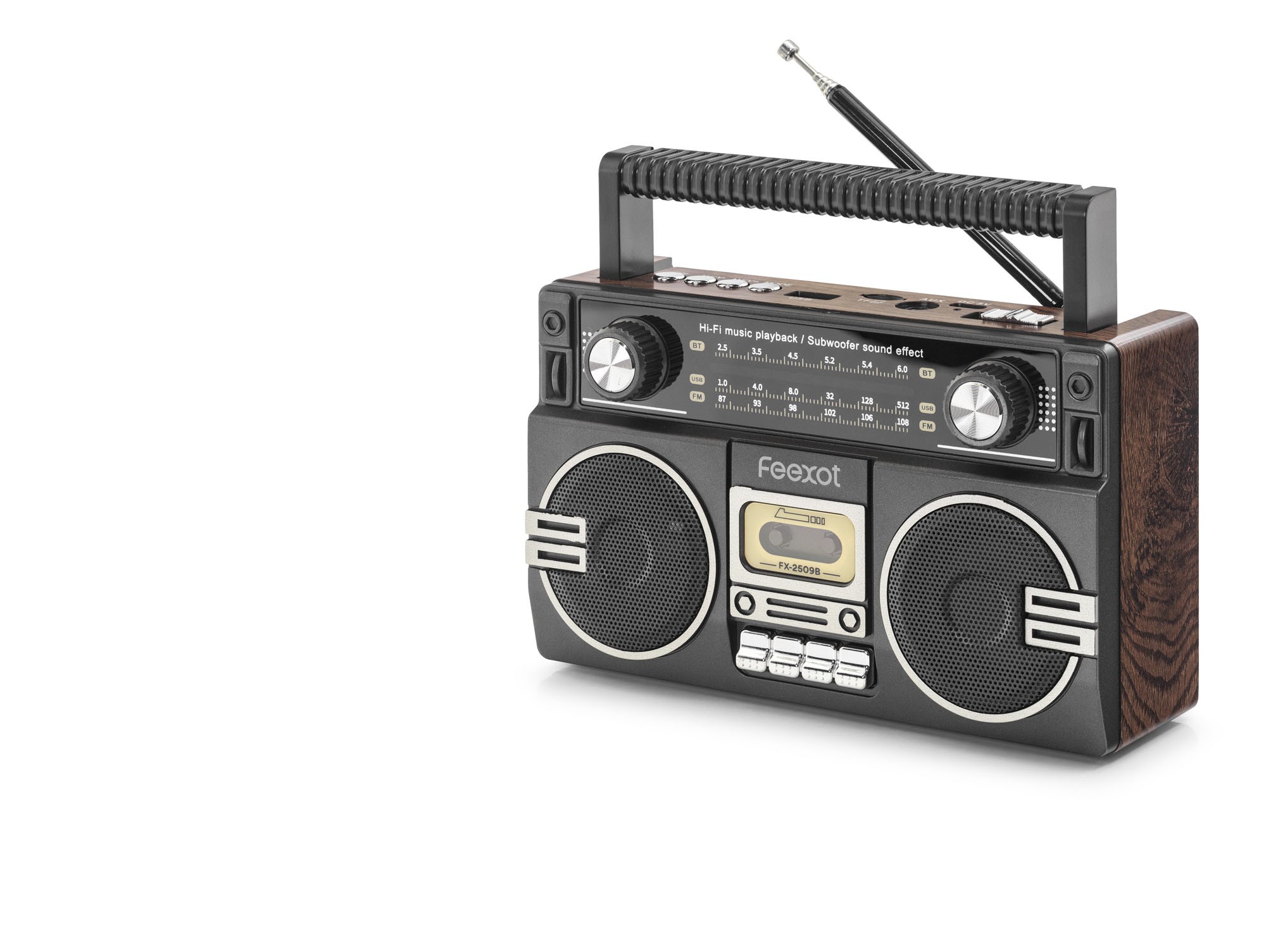 Bluetooth Nostaljik Fm Radyo Usb Tf Aux Taşınabilir Hoparlör - Kahverengi FX2509B