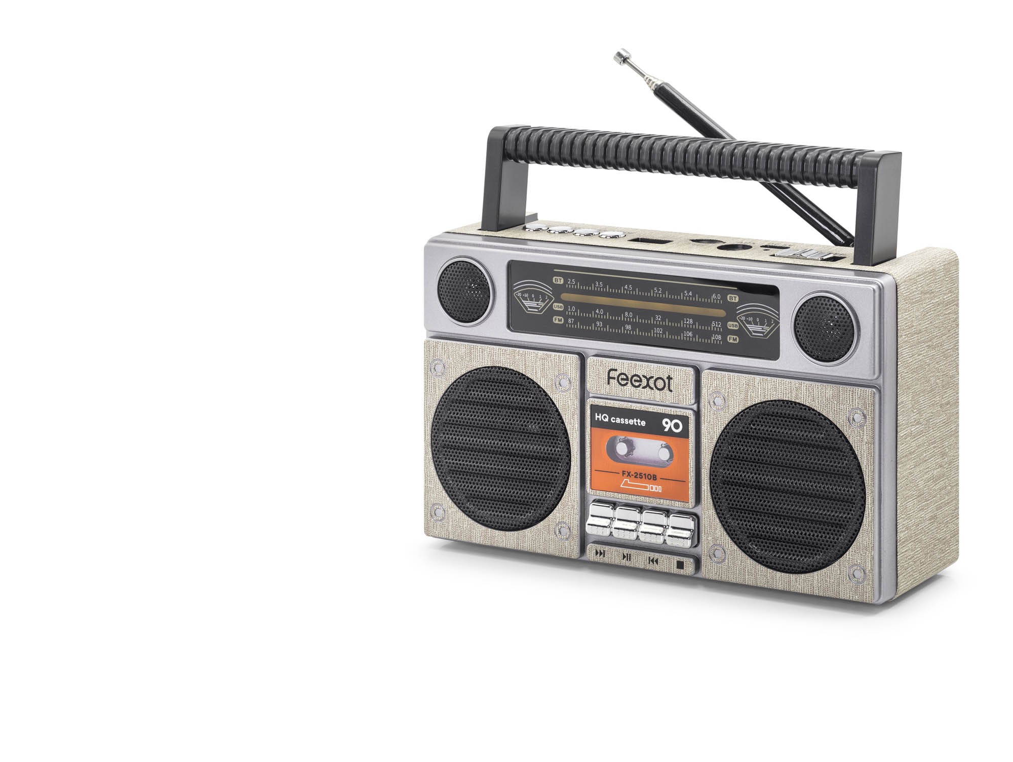 Bluetooth Nostaljik Fm Radyo Usb Tf Aux Taşınabilir Hoparlör - Bej FX2510B