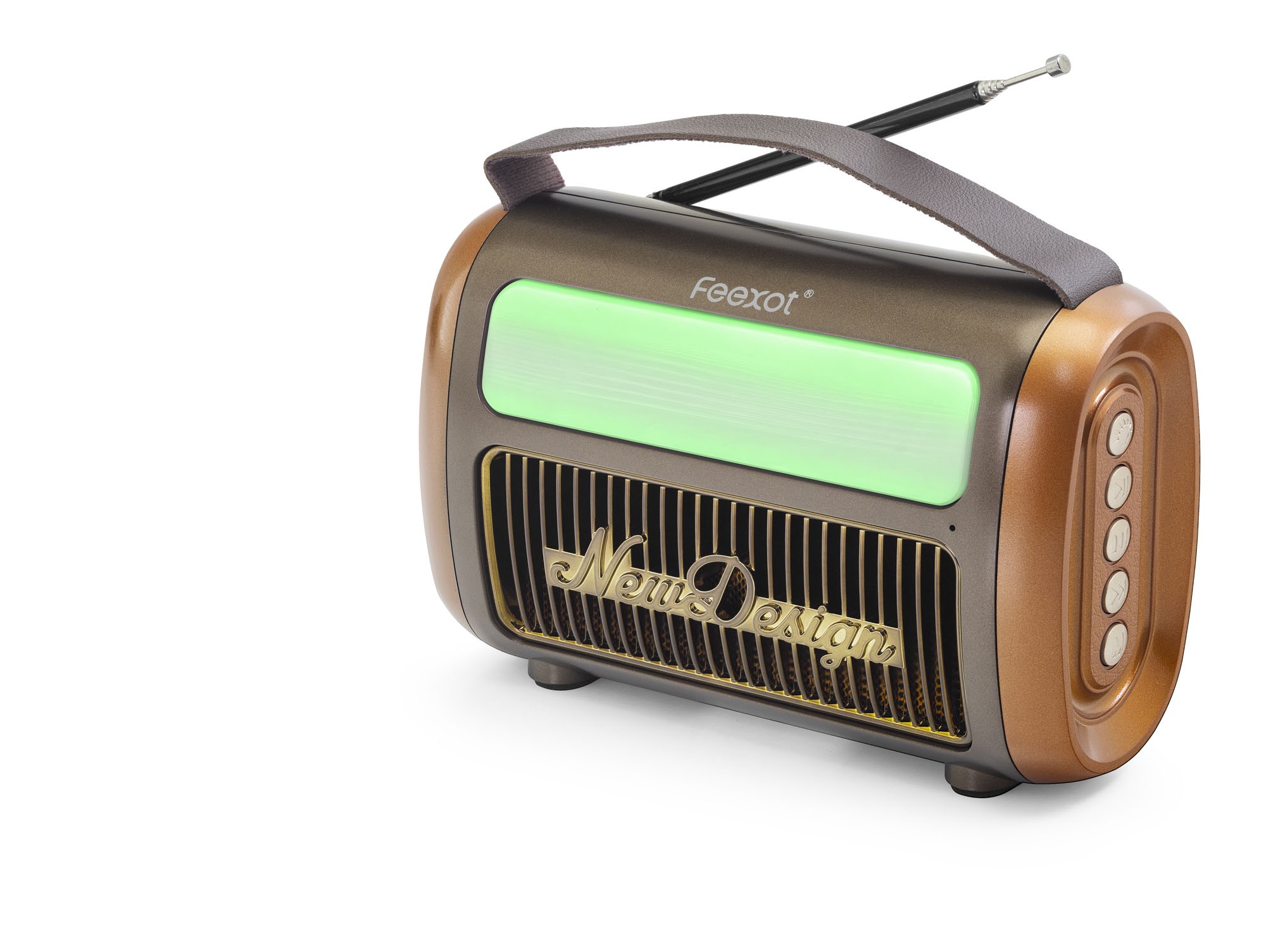 Bluetooth Nostaljik Fm Radyo Usb Tf Aux Rgb Taşınabilir Hoparlör - Kahverengi FX2511B