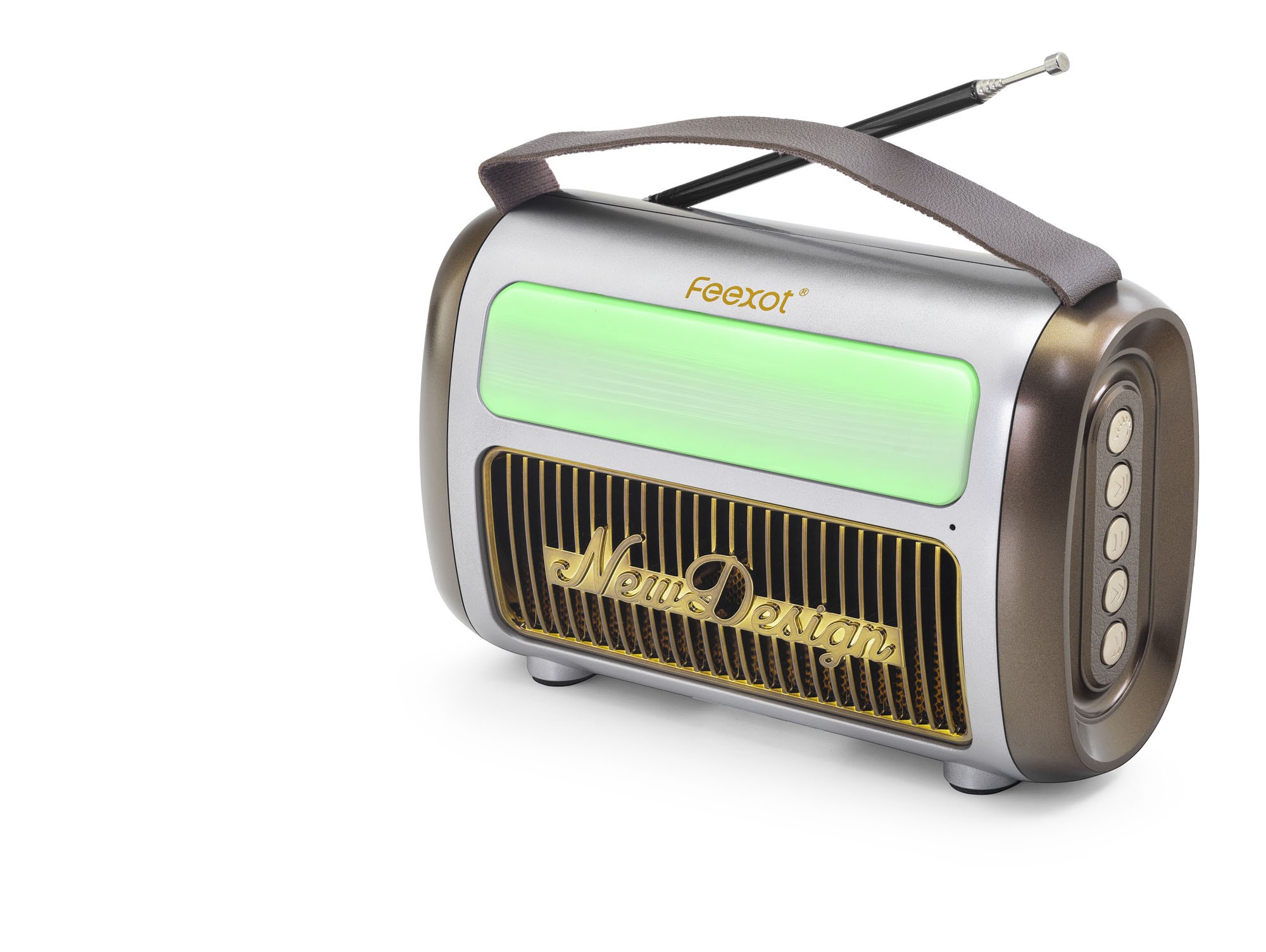 Bluetooth Nostaljik Fm Radyo Usb Tf Aux Rgb Taşınabilir Hoparlör - Kahverengi FX2512B