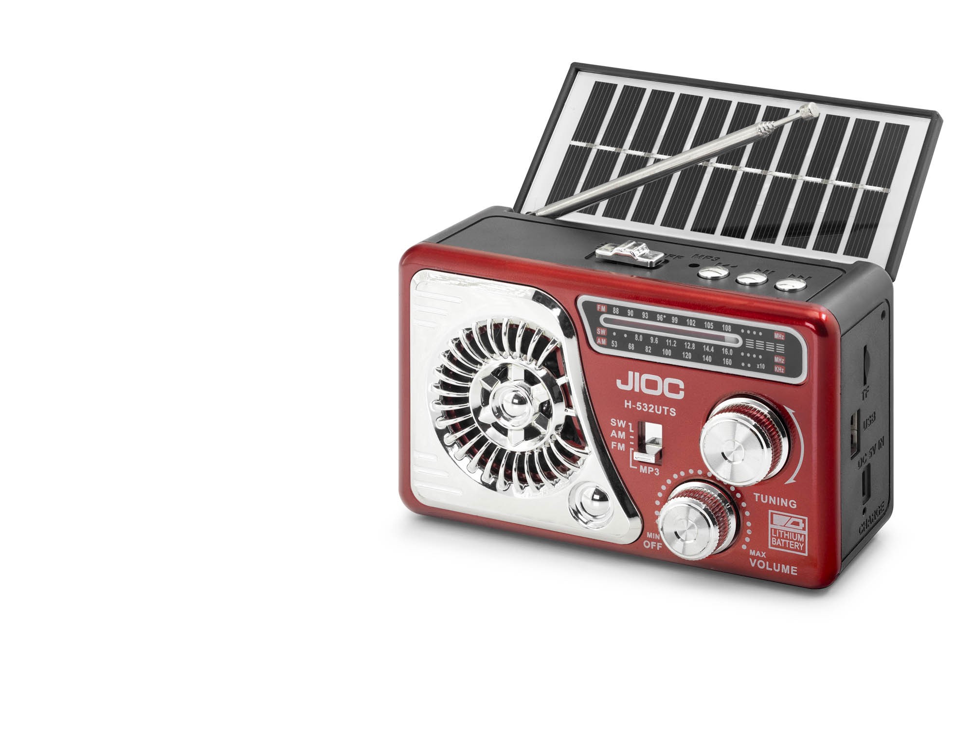 Nostaljik Bluetooth Fm Radyo Tws Usb Tf Aux Solar Şarjli El Fenerli Kamp Hoparlör H532UTS