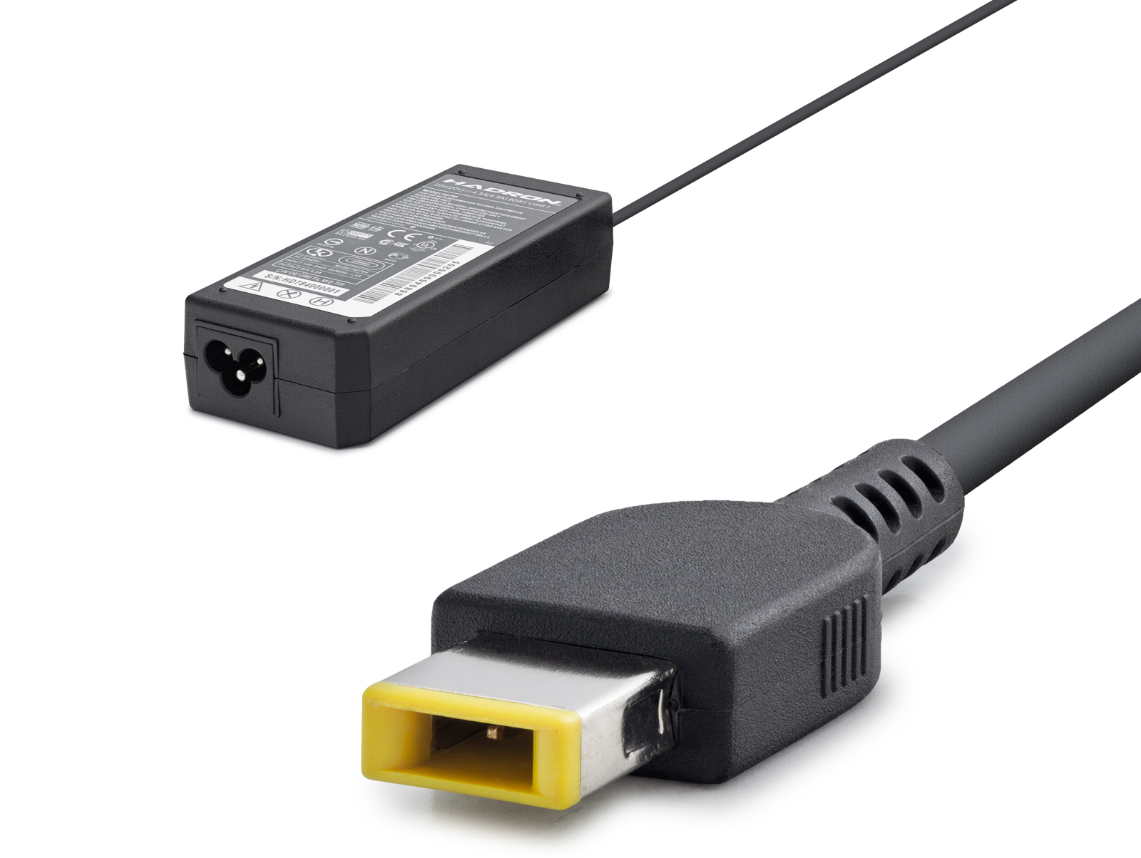 20V 4.5A 90W Laptop Adaptörü - Usb Tip Sarı Kare Uç - IBM Uyumlu - Siyah HD784
