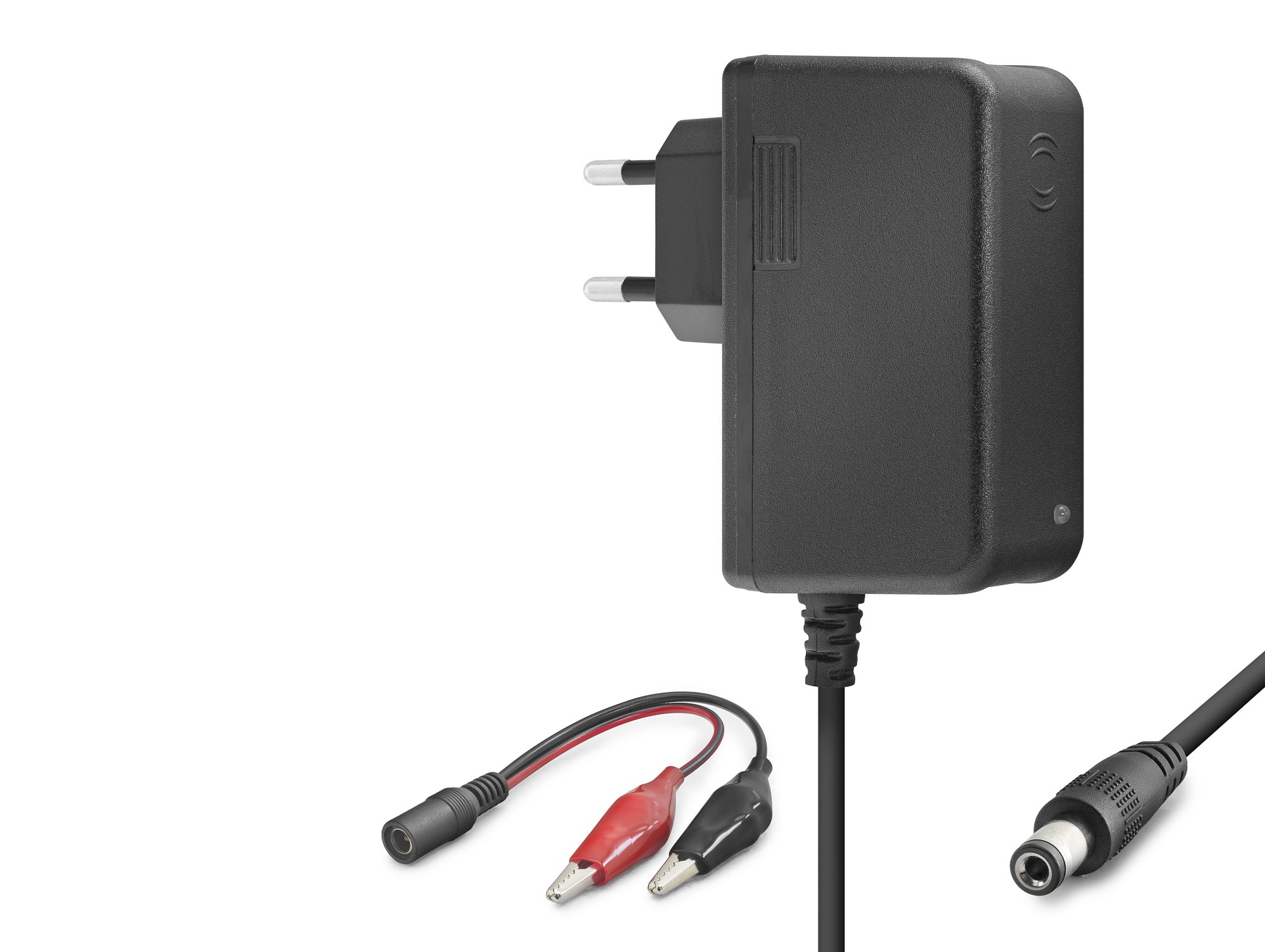 6V 1.2A 7.2W Krokodil Uç Akü Şarj Adaptörü - Siyah HT5055