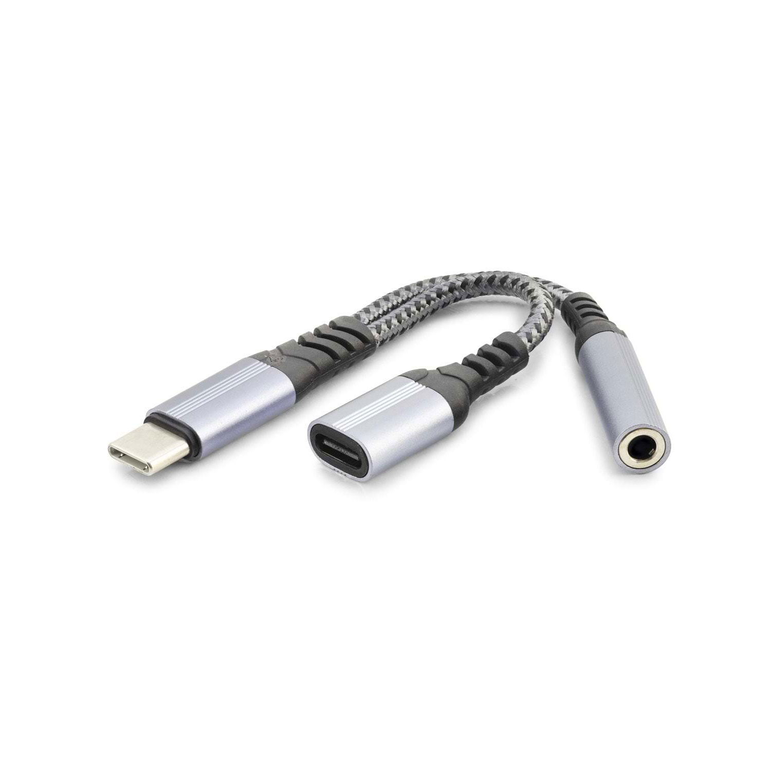 Type-C To Type-C + 3.5 Mm F Kablo Audıo Siyah GJ-014