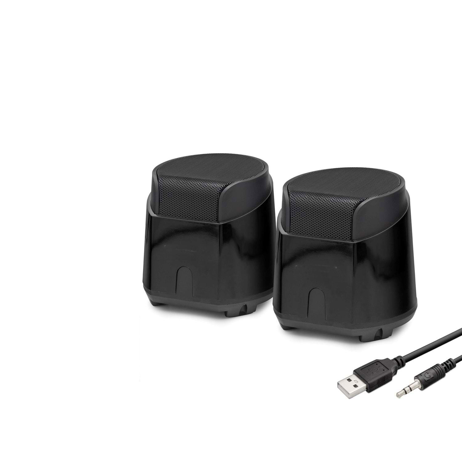 Evi̇mdeyokyok Masaüstü Hoparlör 1+1 Usb + 3.5Mm - Si̇yah Hd6024