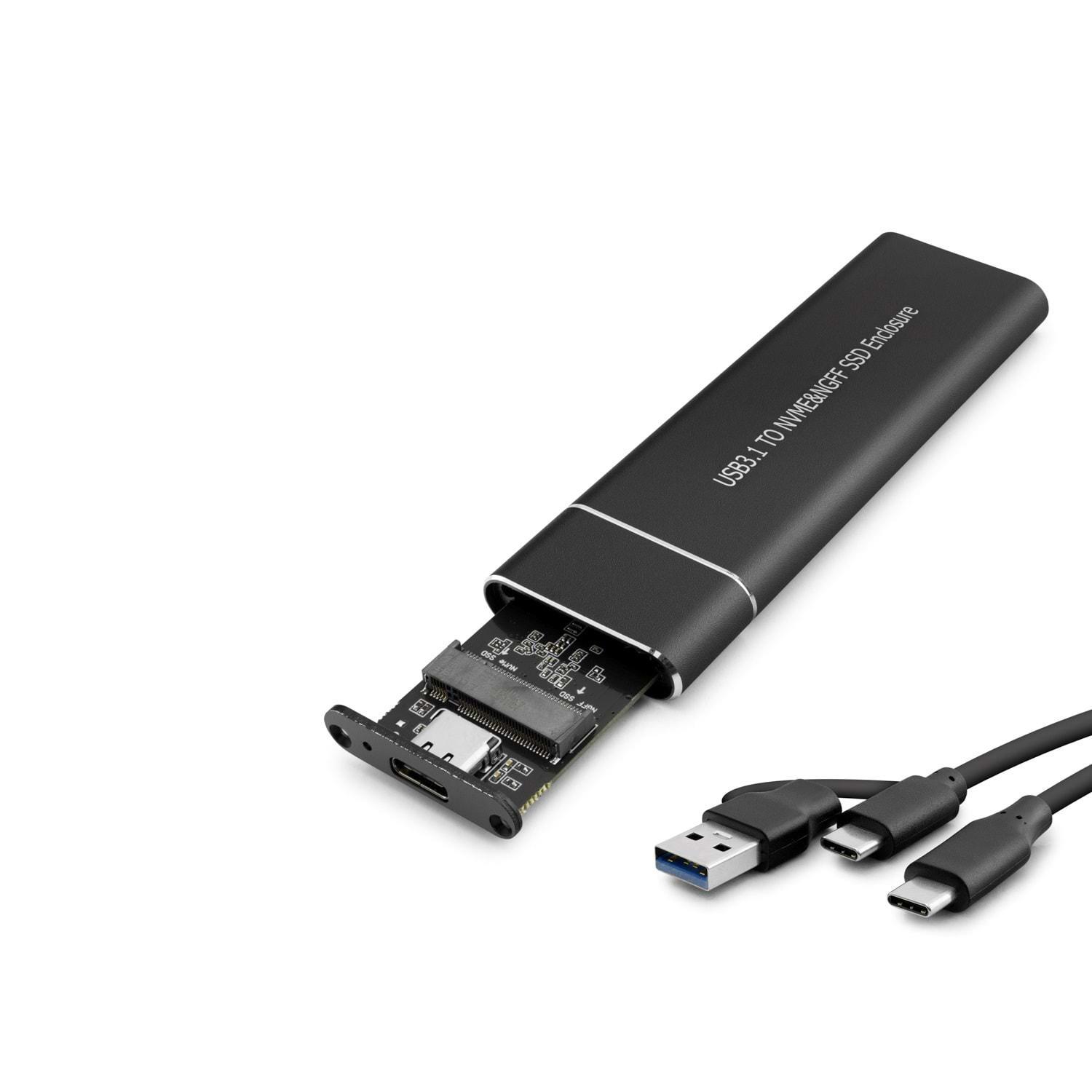 Evi̇mdeyokyok Ssd Kutu Type-C 3.1 + Usb3.0 Nvme M2 Chıp Jms581D Si̇yah Hdx1769