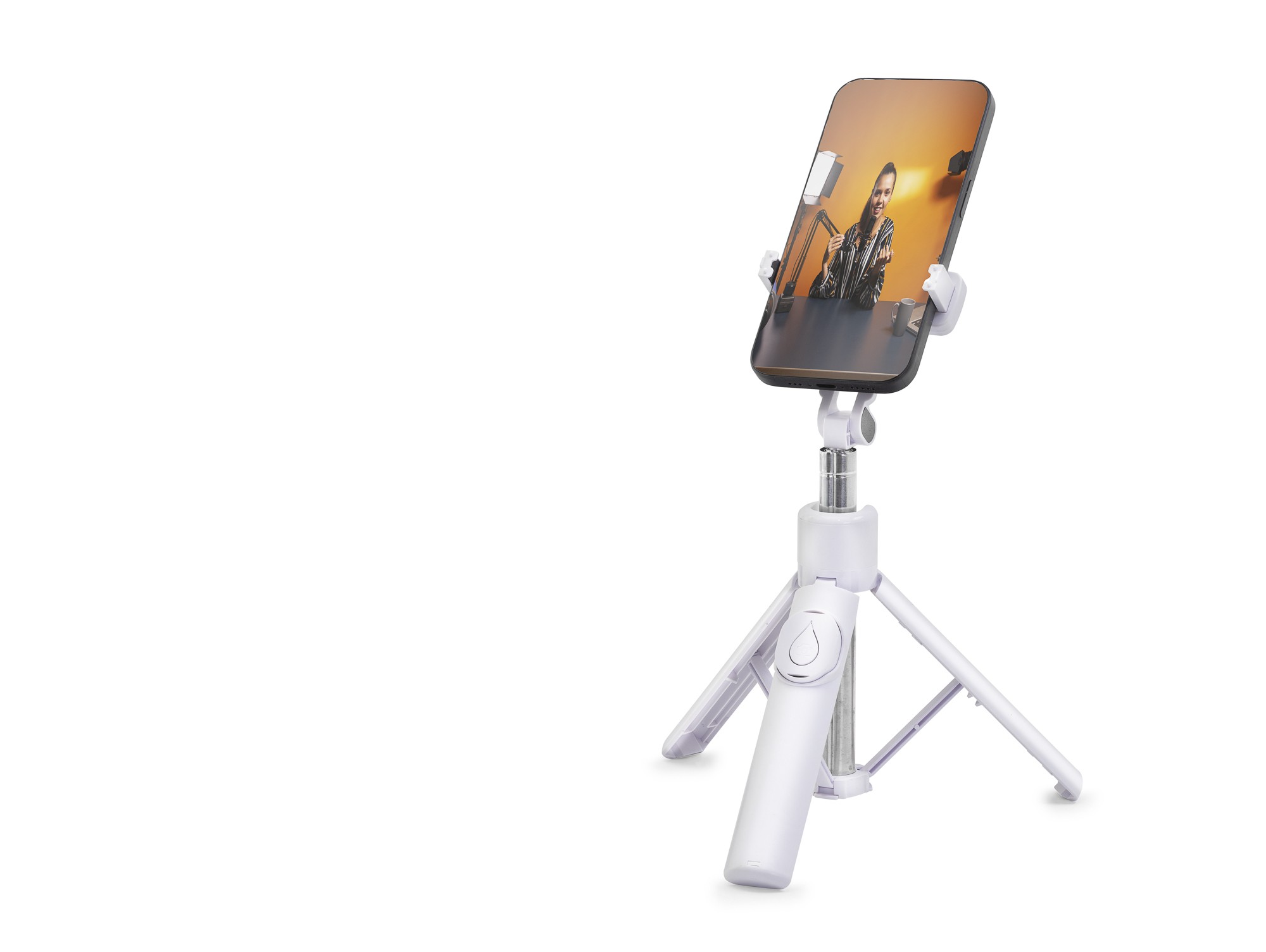 Evi̇mdeyokyok Telefon Tri̇podu Ve Selfi̇e Çubuğu Seti̇ Bluetooth 4.0 Kumandalı - Beyaz Nd1031