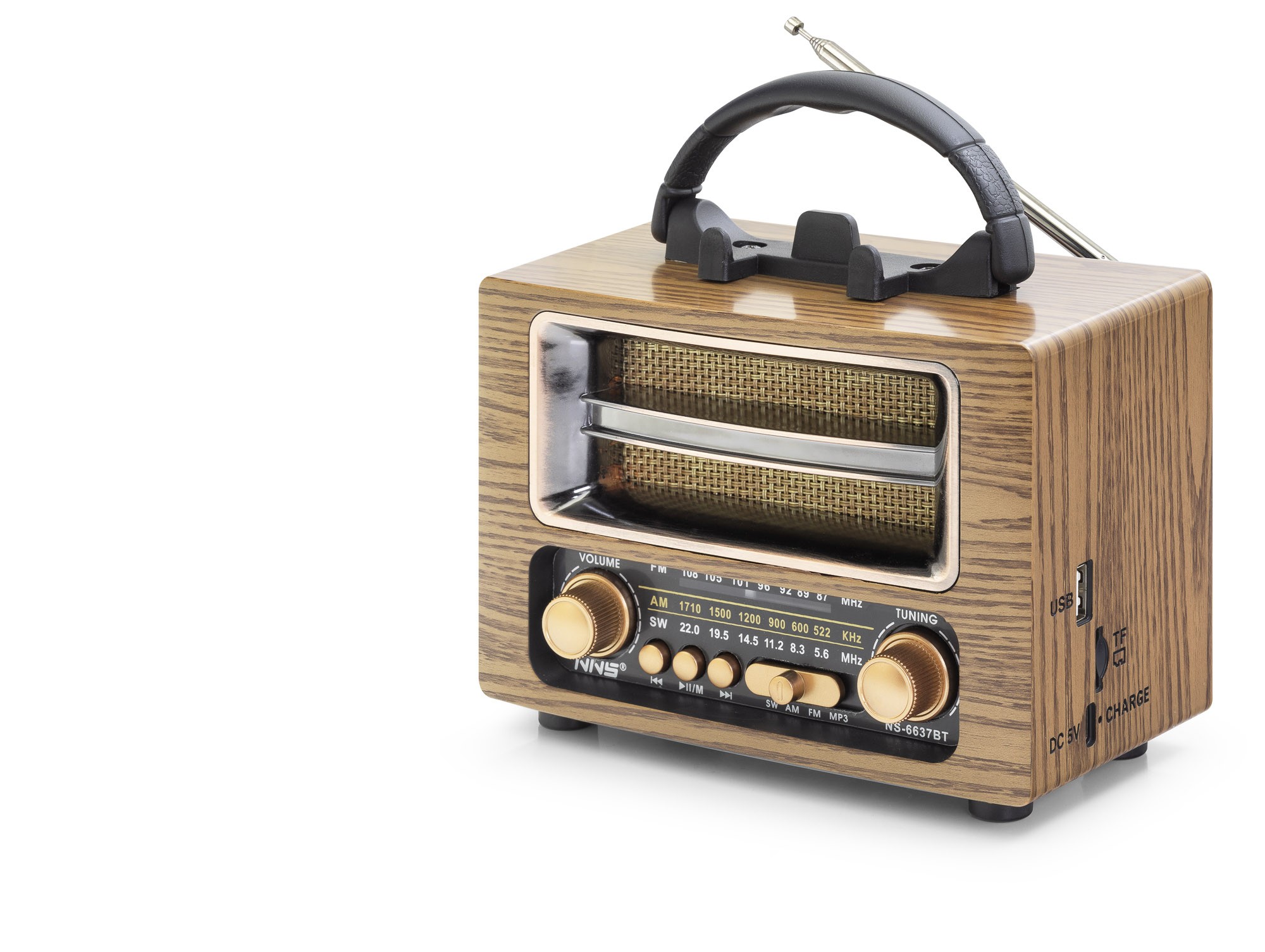 Bluetooth Nostaljik Hoparlör Fm 16.7 X 9.5 X 13.8 Cm NS6637BT